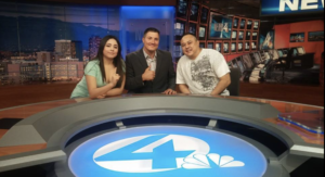 Andres Mixlab Lopez, Paul Cicala, and Ana Fernanda Valadez at KVOA News Studio, Tucson AZ